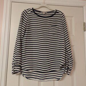 Loft sheer black and white shirt XS